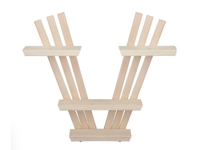 Полка настенная, V-образная, трехъярусная, 67х55х10 см, липа 